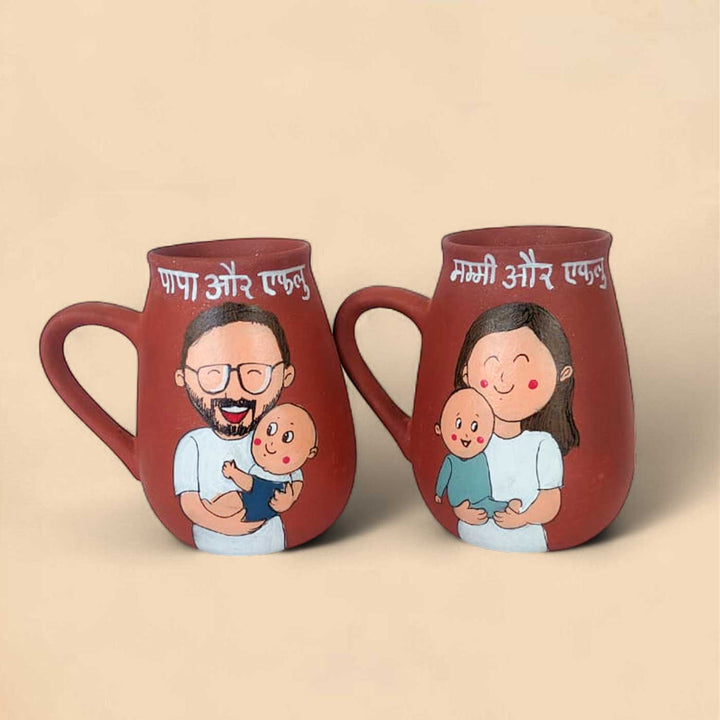 Personalised Terracotta Mugs with Photo Based Caricatures