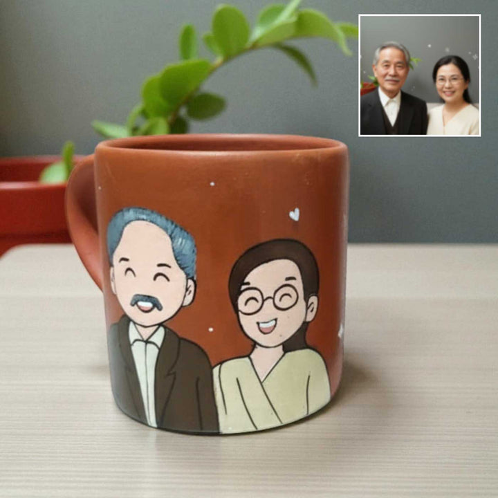 Photo Personalized Hand-Painted Parents Terracotta Mug