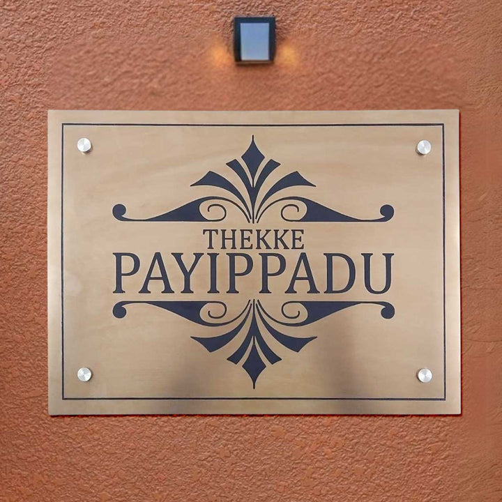 Personalized Weatherproof Elegant Copper Stainless Steel Name Plate