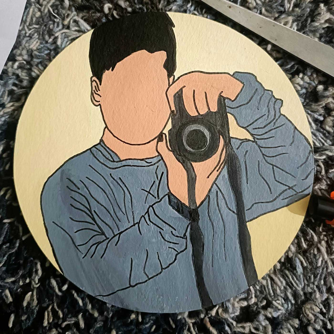 Photo Personalized Hand-Painted Single Character MDF Wood Fridge Magnet
