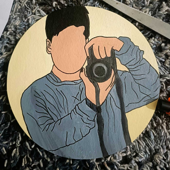 Photo Personalized Hand-Painted Single Character MDF Wood Fridge Magnet