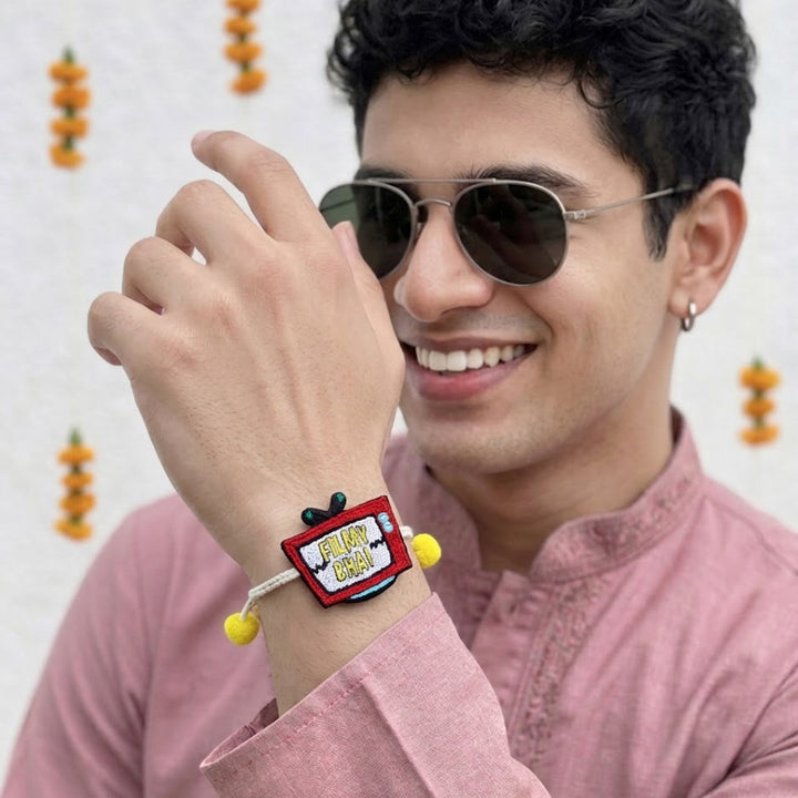 Handmade Filmy Bhai Pom - Pom Felt Rakhi For Brother
