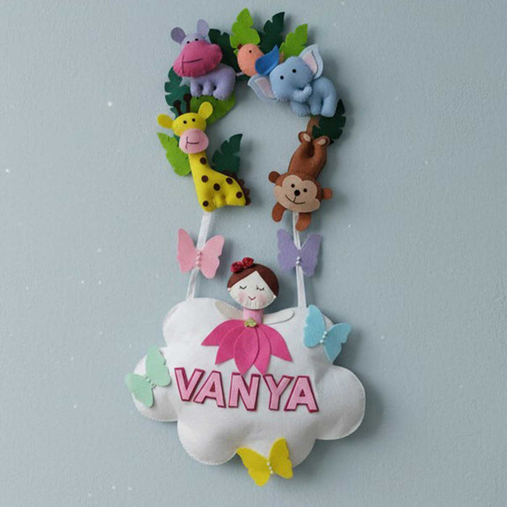 Personalised Jungle & Fairy Felt Hanging