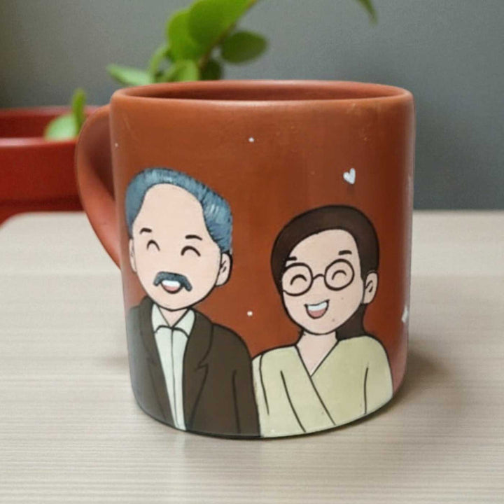 Photo Personalized Hand-Painted Parents Terracotta Mug
