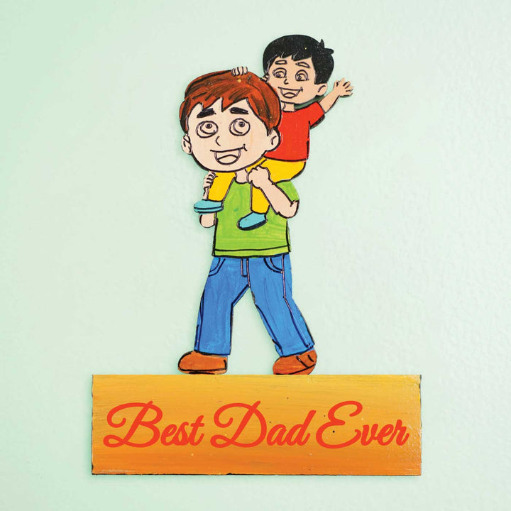 Personalized Dad & Son Theme MDF Wood Fridge Magnet For Fathers