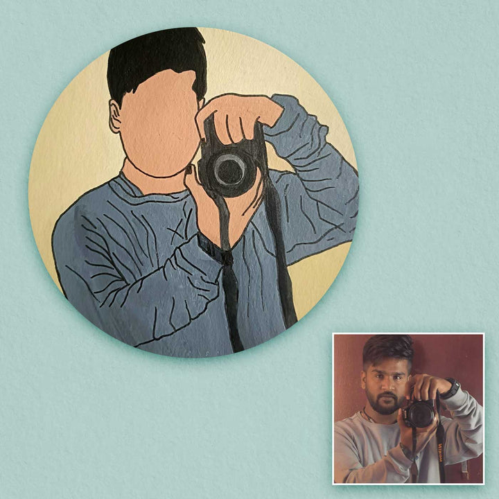 Photo Personalized Hand-Painted Single Character MDF Wood Fridge Magnet