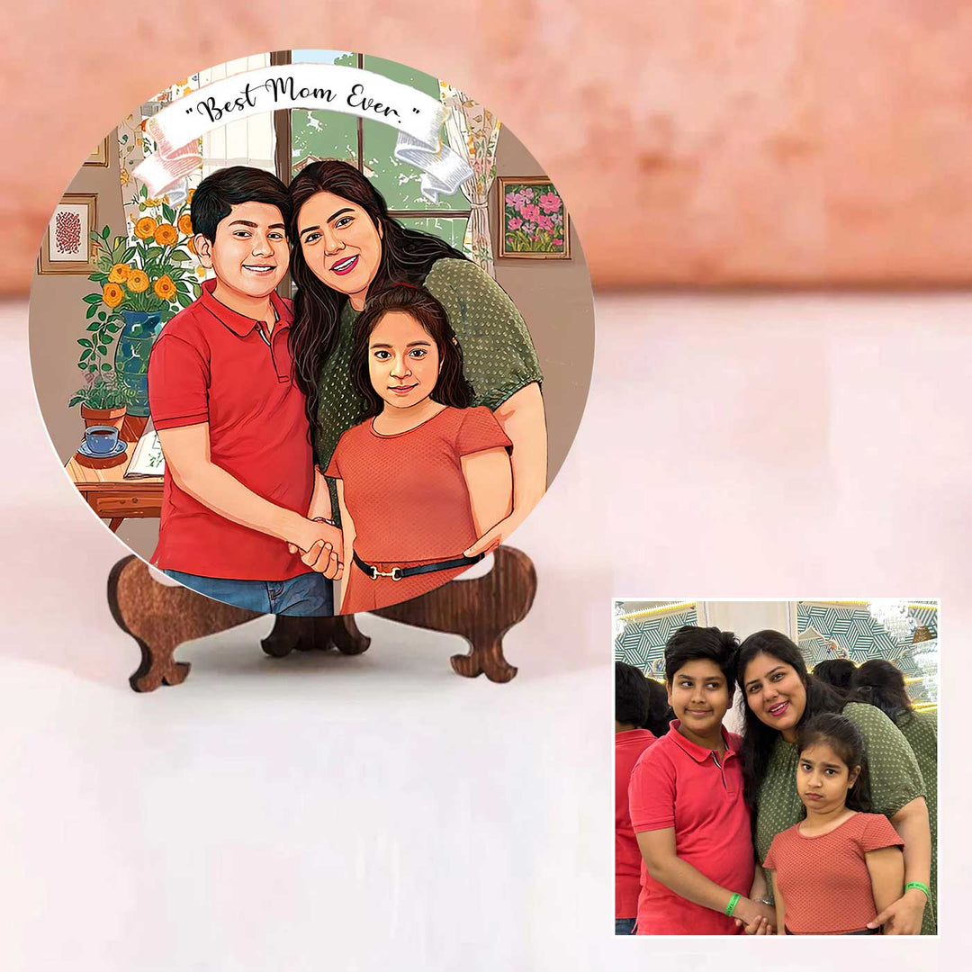 Photo Caricature Name Plate with Stand