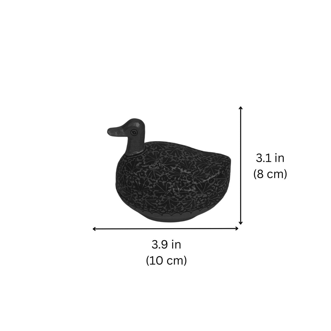 Hand-Painted Kashmiri Paper Mache Duck Trinket Box