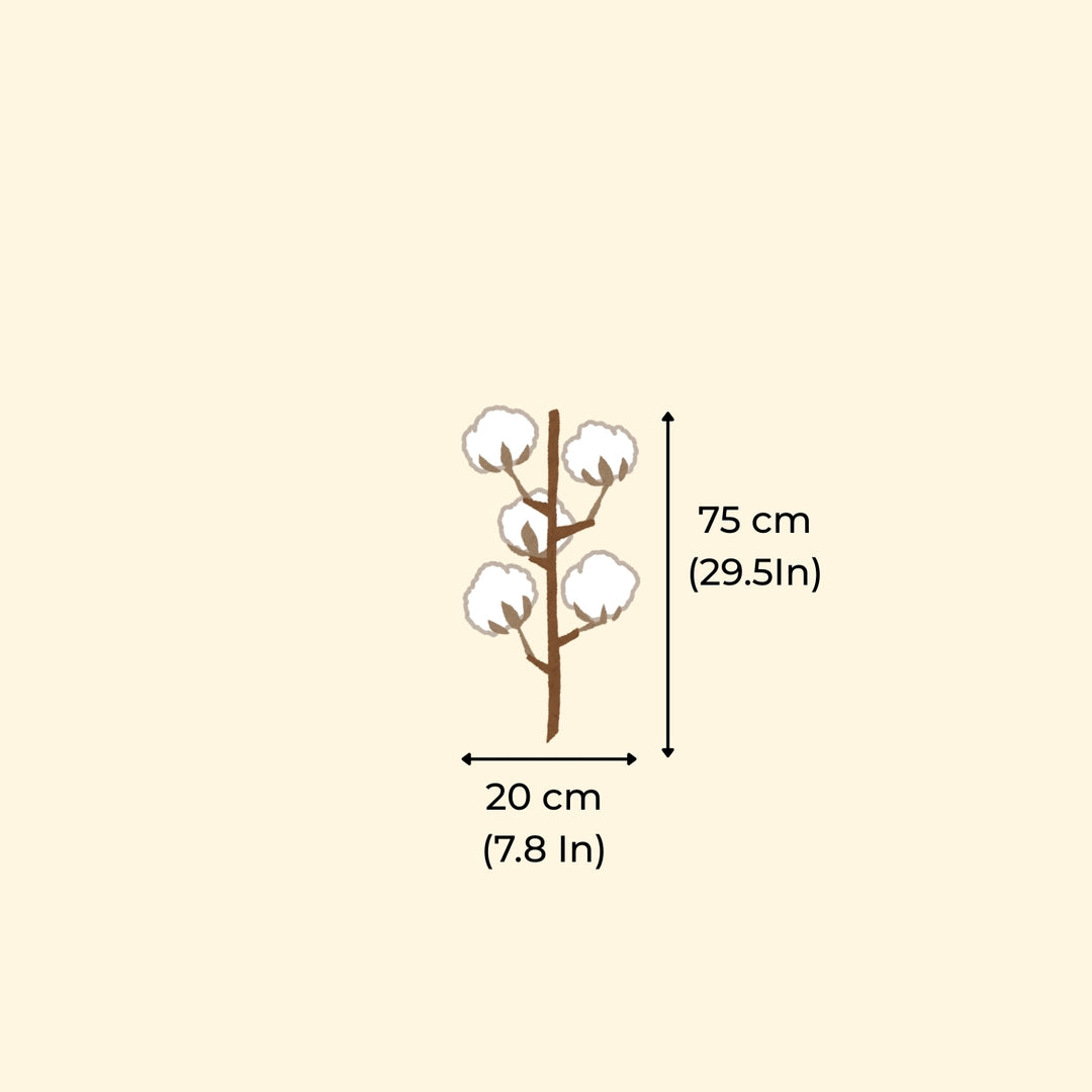 Handmade Cotton Branch Dried Flower Bunch | Set Of 5