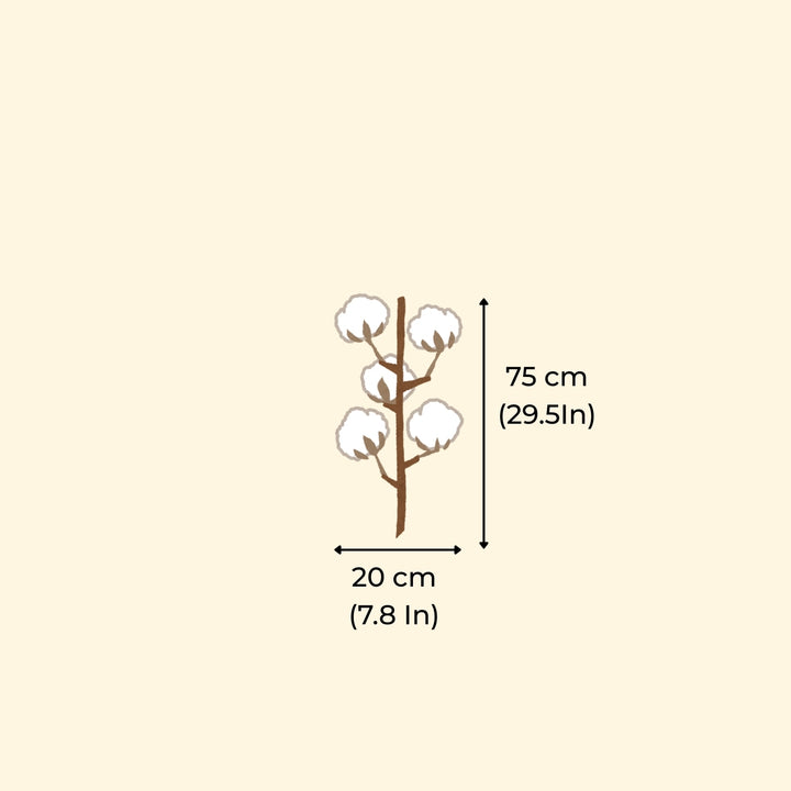 Handmade Cotton Branch Dried Flower Bunch | Set Of 5