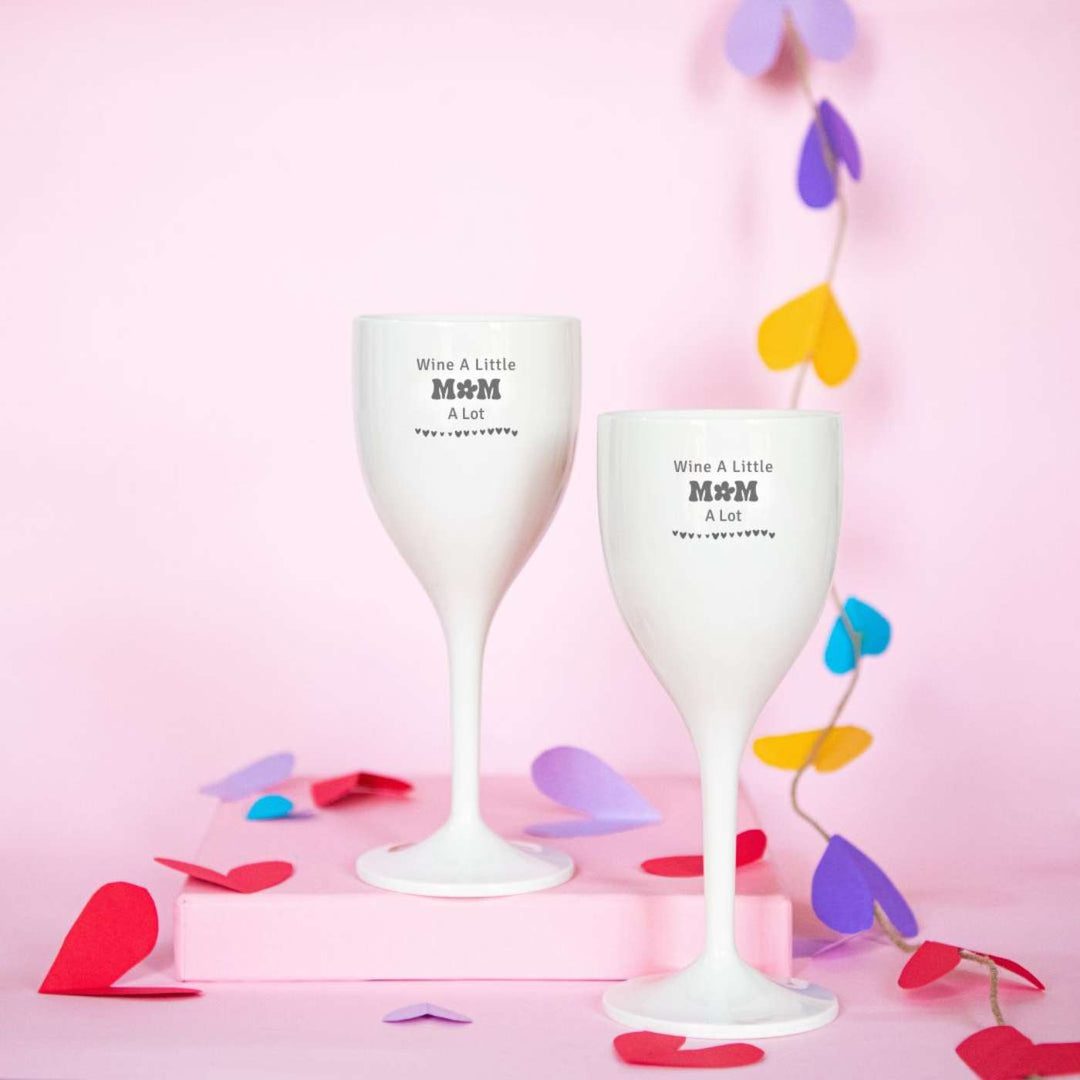 Handmade Engraved Mom Theme Polycarbonate Wine Glass