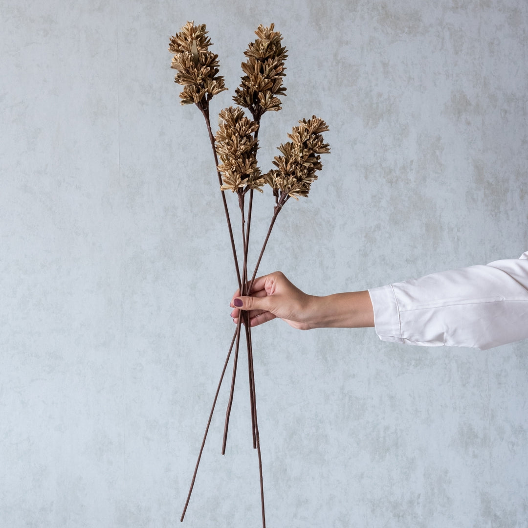 Handmade Brown Artichoke Dried Flower Bunch | Set Of 5