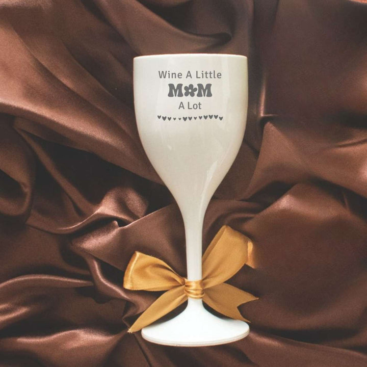 Handmade Engraved Mom Theme Polycarbonate Wine Glass