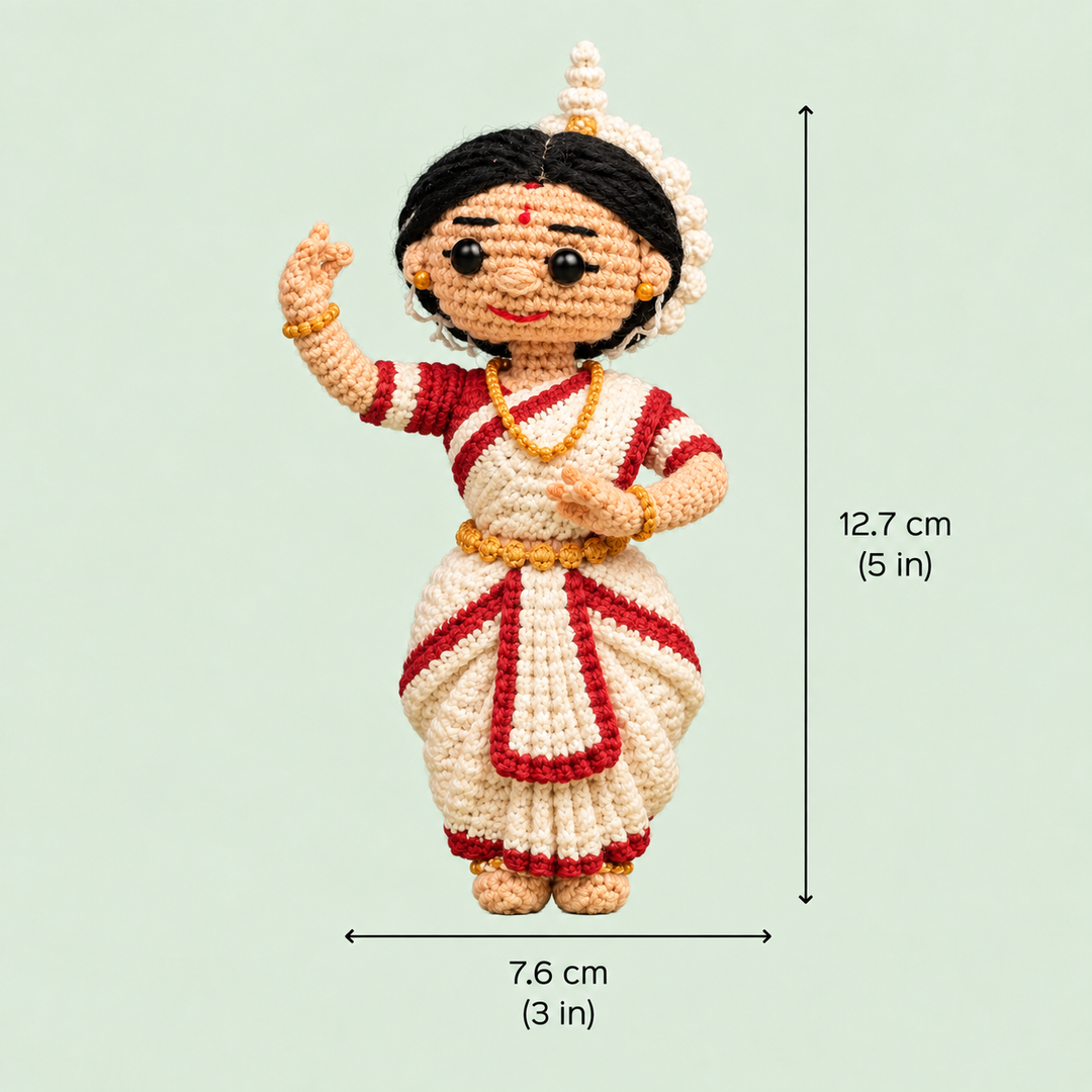 "Odissi" Themed Crochet Doll For Golu/Festive Decor