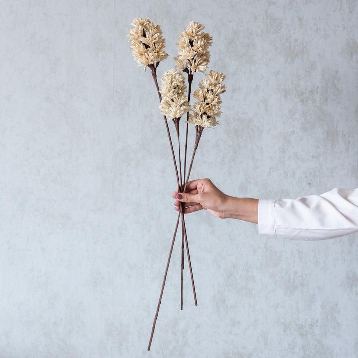 Handmade Beige Artichoke Dried Flower Bunch | Set Of 5