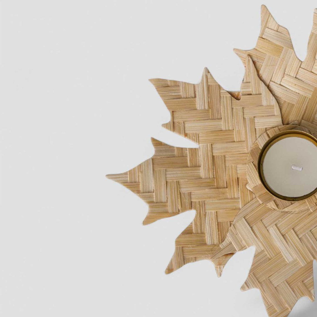 Handmade Bamboo Natural Maple Tea Light Holder