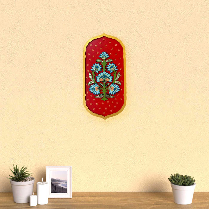 Hand-Painted Floral Theme MDF Wood Wall Decor