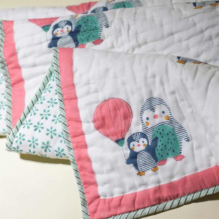Hand Block Printed Pebble and Puff Quilt/Comforter