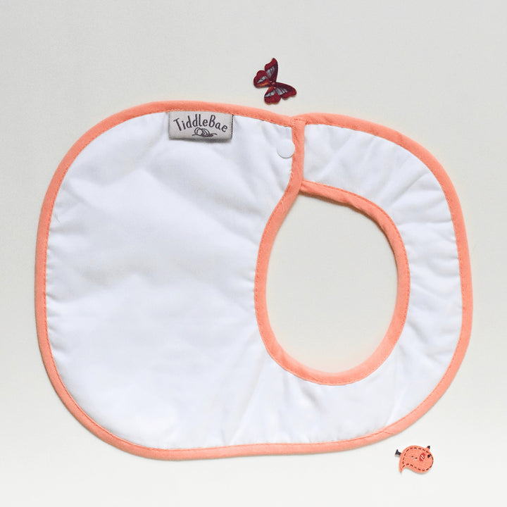 Block Printed Peach Harvest Bib