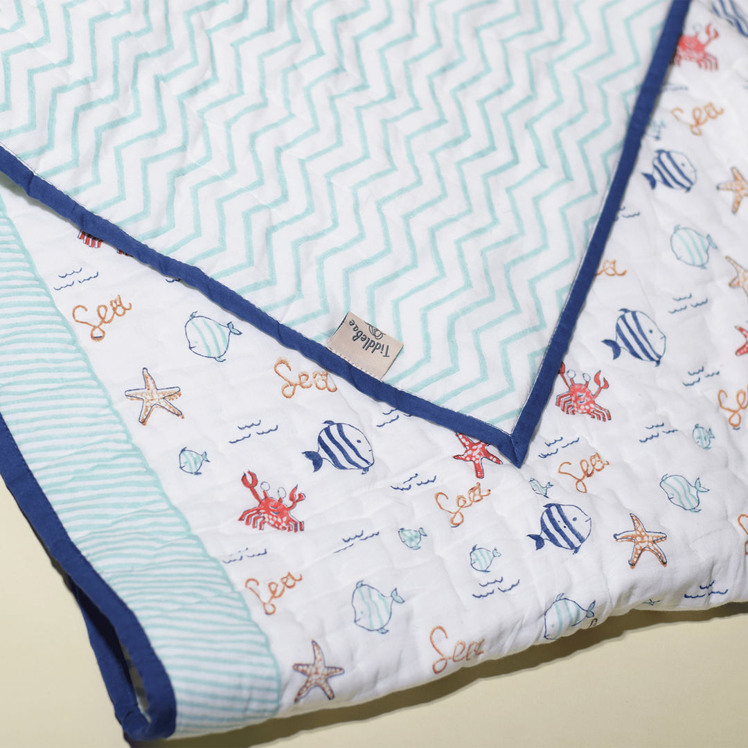 Hand Block Printed Drift and Dream Quilt/Comforter