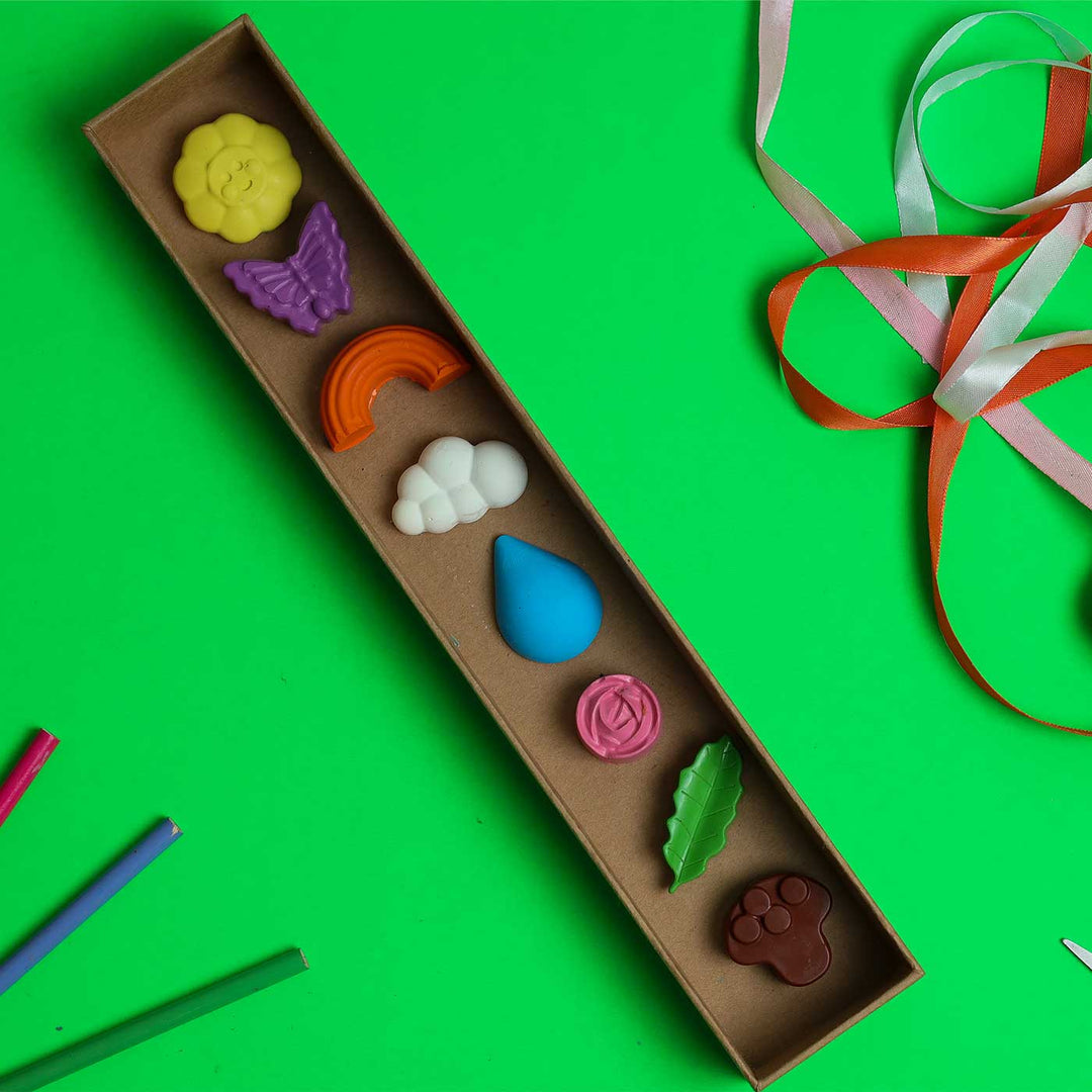 Handmade Non-Toxic Assorted Nature Crayons | Set Of 8