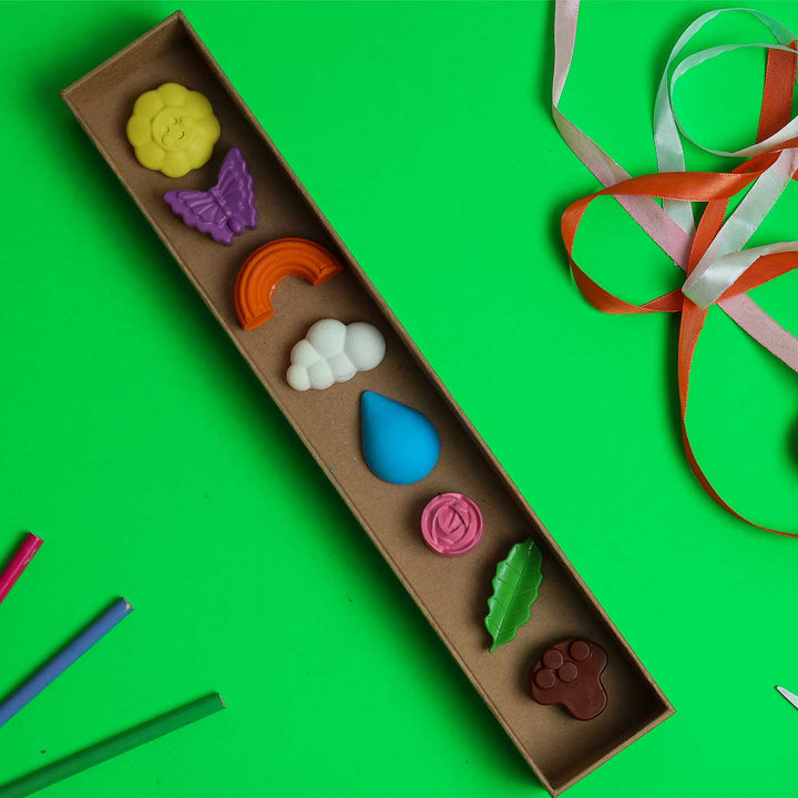 Handmade Non-Toxic Assorted Nature Crayons | Set Of 8