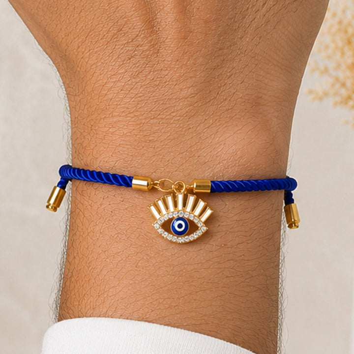 Evil Eye "Blue Protection" Ceramic Rakhi Set Hamper With Mug, Jar & Basket For Bhaiya Bhabhi