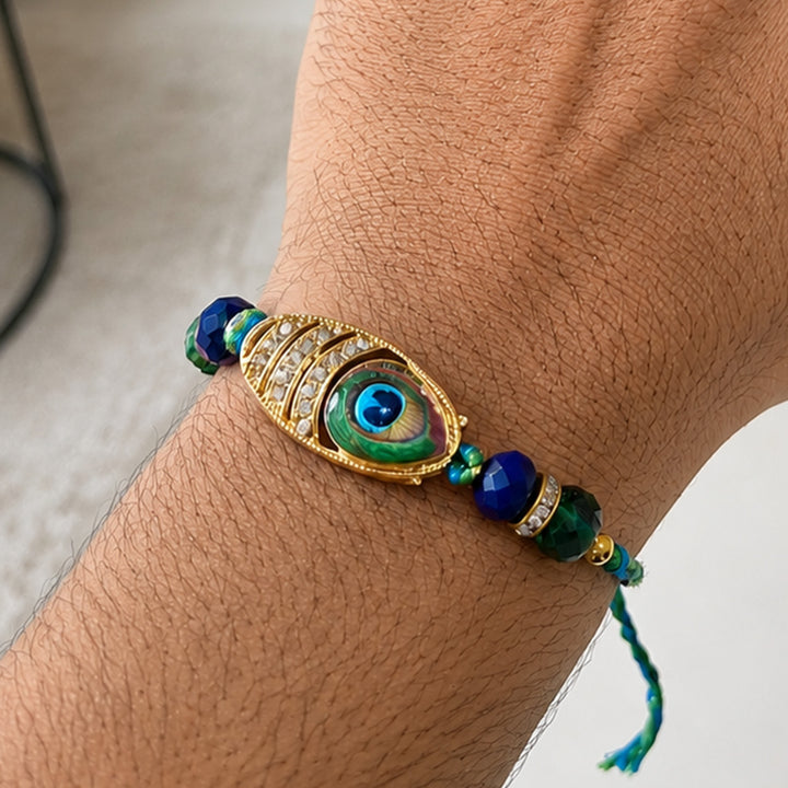 Bhai Behan Ceramic Mug Rakhi Hamper With Evil Eye Rakhi & Roli Chawal For Brother
