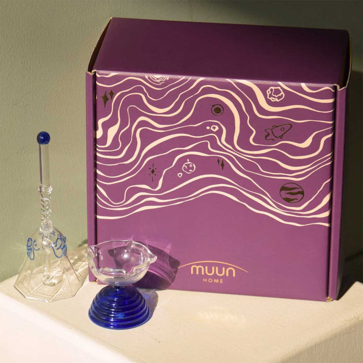 Durable Glass Short Prayer Gift Hamper | Includes Diya And Ringing Bell