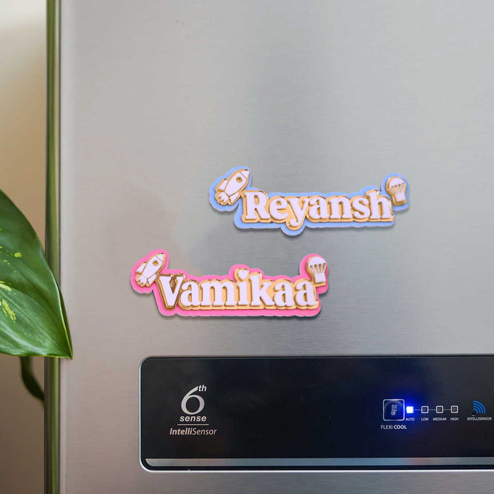 Personalized Printed Rock & Hot Air Balloon Theme Acrylic Fridge Magnet