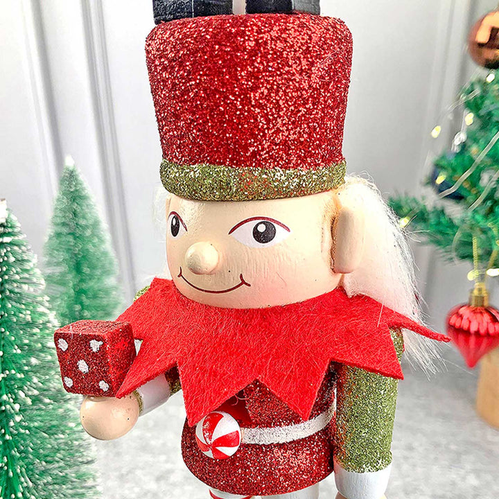 Three Tier Stacked Elves Wooden Decor For Christmas Table Decoration