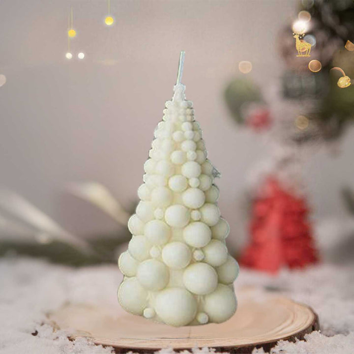 Handmade Bubble Xmas Tree Soy Wax Candle For Christmas Decoration
