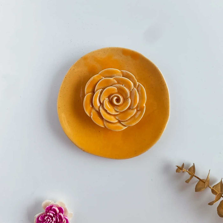 Handmade Floret Design Ceramic Incense Stick Holder