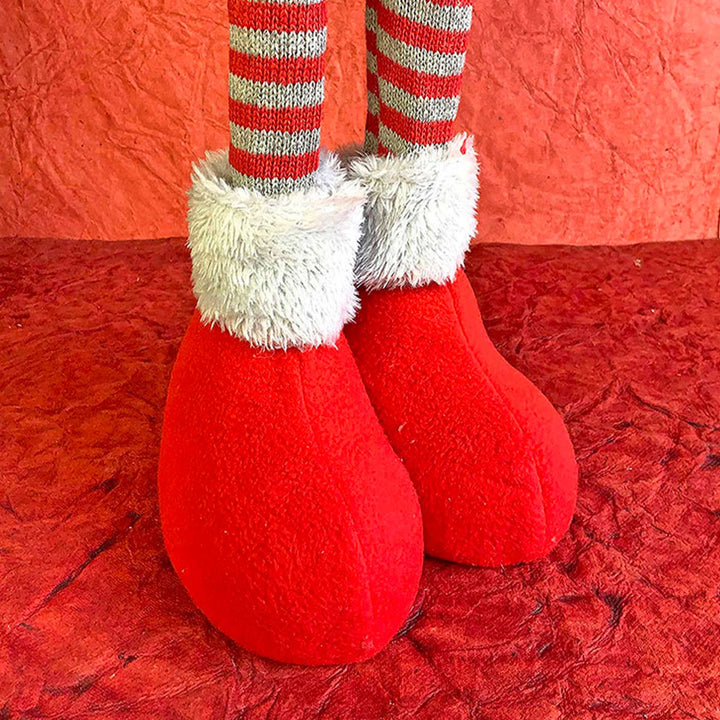 Foldable Tall Mr. Reindeer Self-Standing Woolen Decor For Christmas Table Decoration
