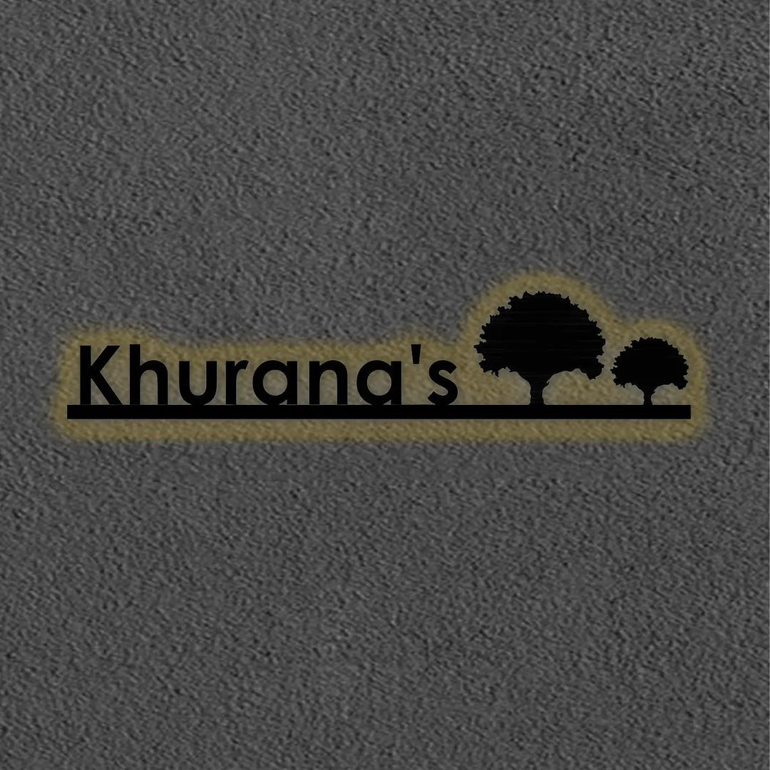 Personalized Laser Cut Tree Theme Steel Name Plate