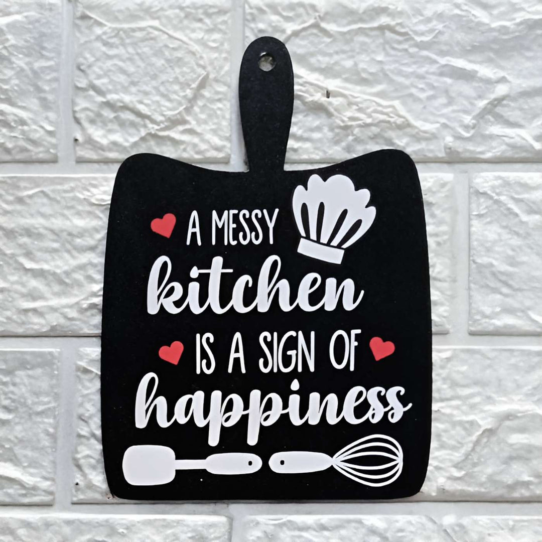 Handmade Decoupage Messy Kitchen MDF Wood Decorative Plaque