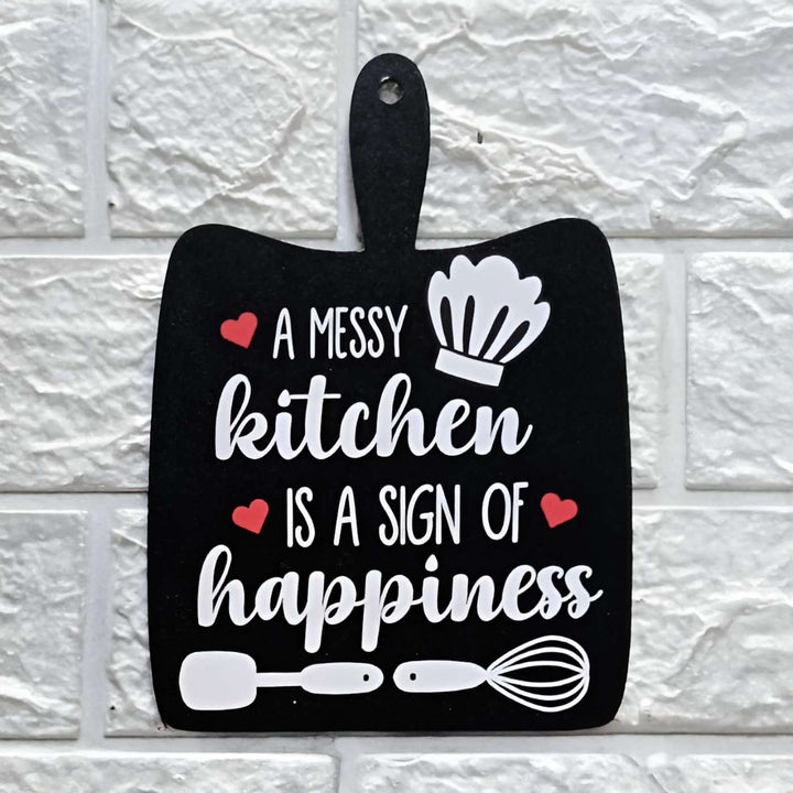 Handmade Decoupage Messy Kitchen MDF Wood Decorative Plaque