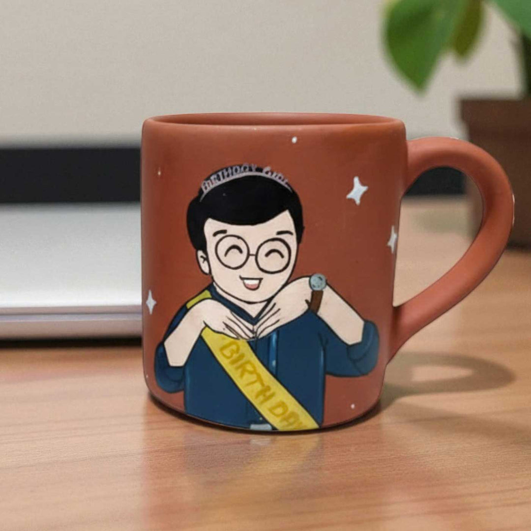 Photo Personalized Hand-Painted Pretty Boy Terracotta Mug