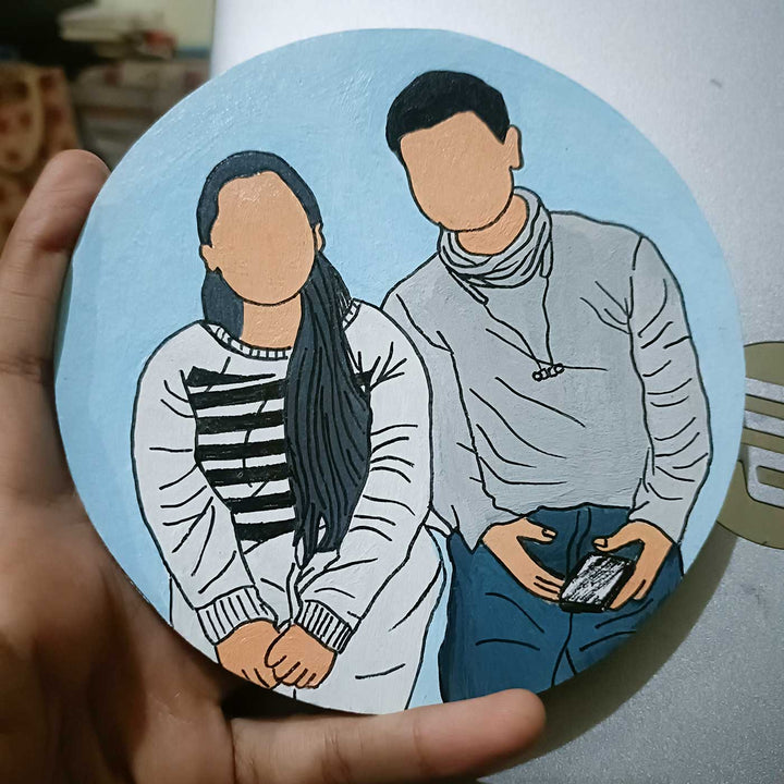 Photo Personalized Hand-Painted MDF Wood Portrait