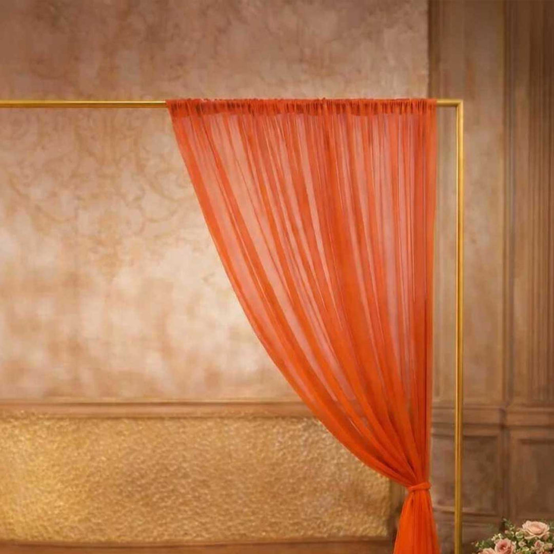 Reusable Red Georgette Backdrop Drape, Ready-to-Hang For Mehndi, Haldi & Pooja Decor