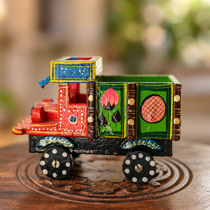 Handmade Truck Wooden Golu Toy For Festive Decor