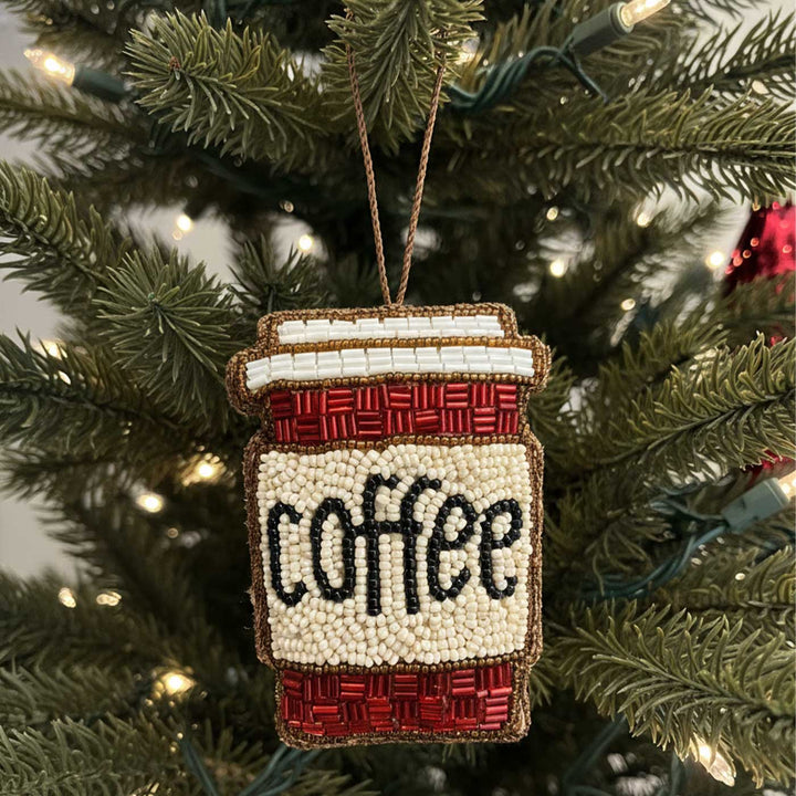 Coffee Beaded Premium Zardozi Ornament