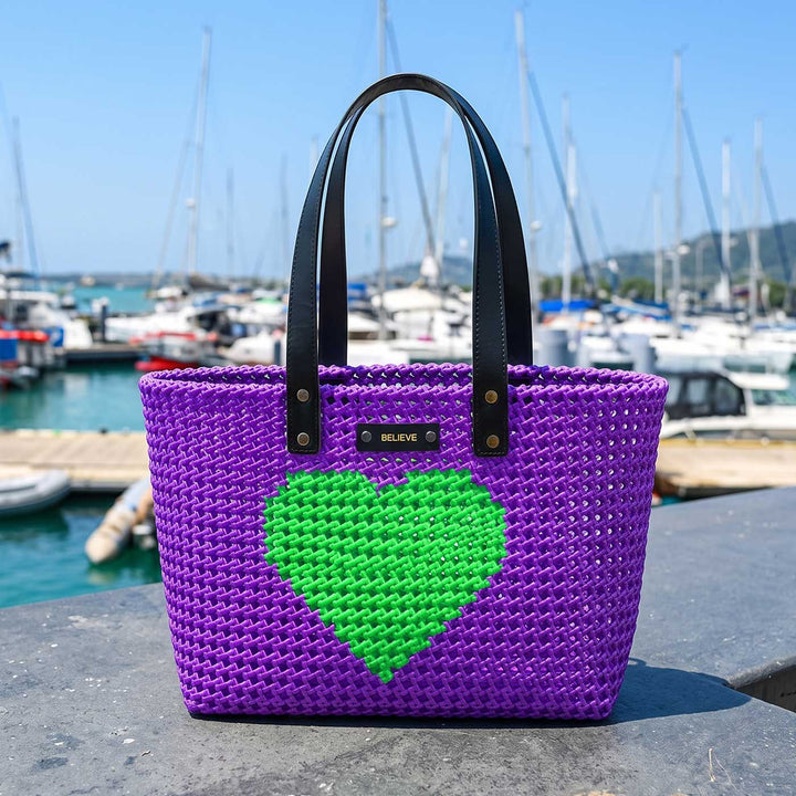 Purple Heart Mukhya Knot Handmade Koodai Tote Bag