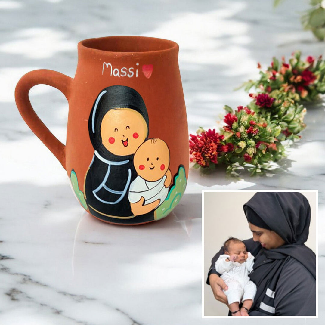 Personalised Terracotta Mugs with Photo Based Caricatures