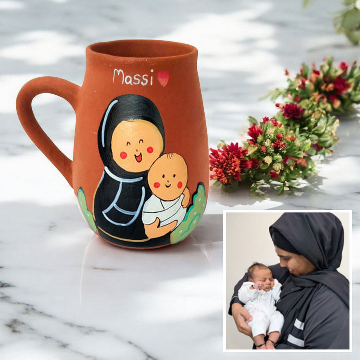 Personalised Terracotta Mugs with Photo Based Caricatures
