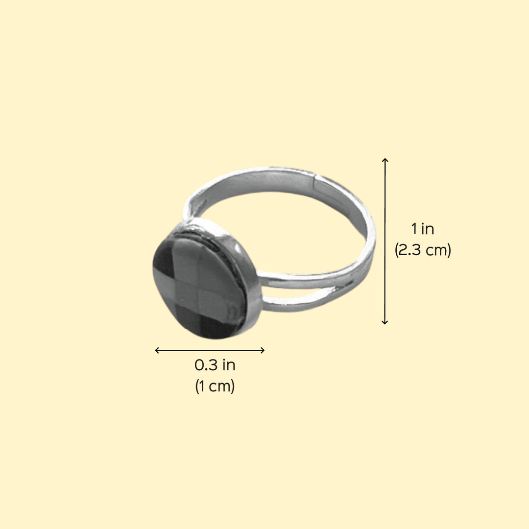 Handmade Polymer Clay Madras Fabric Check Design Ring