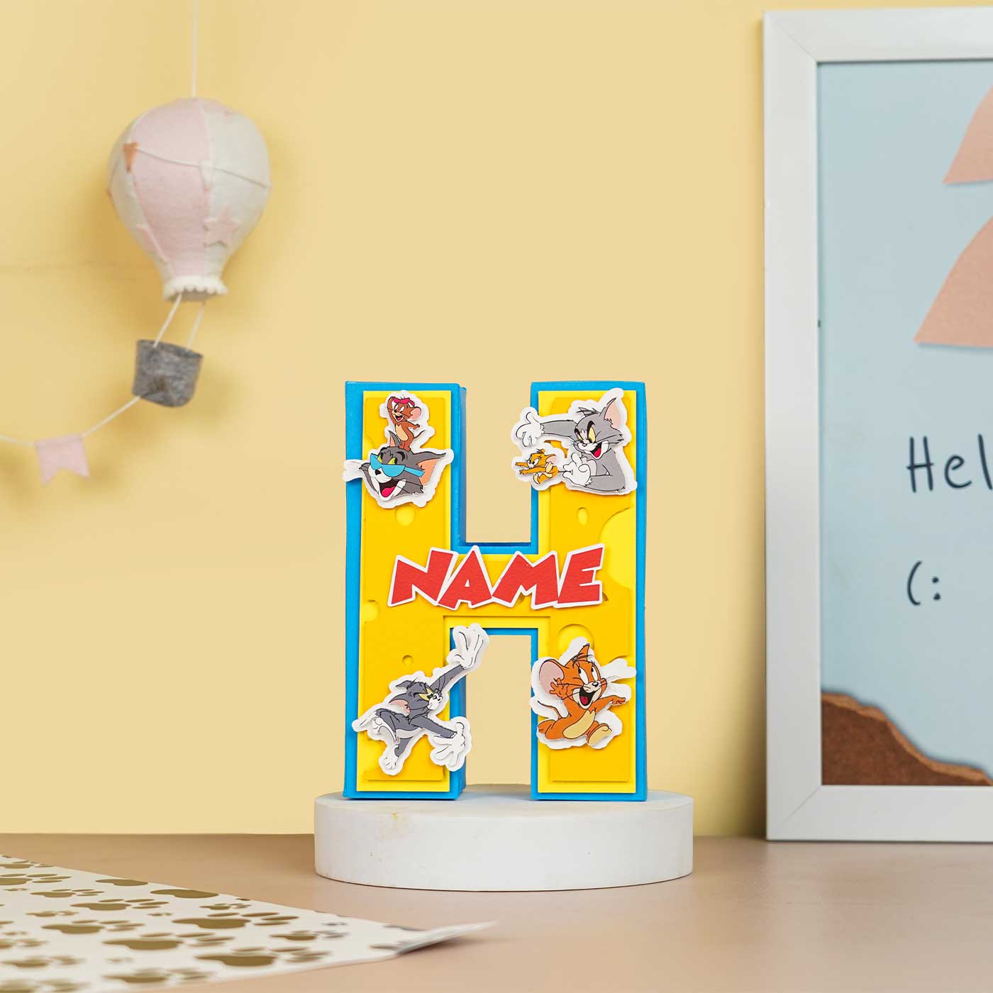 Tom Monogramm Buy Personalized Printed Tom & Jerry 3D Cardstock Monogram For Kids ...