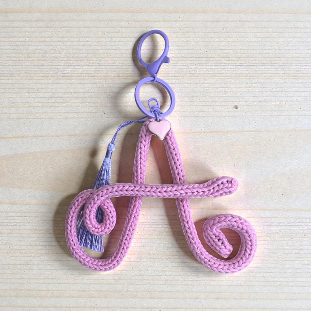 Personalized Knitted Wire Alphabet Key Chain/Bag Charm