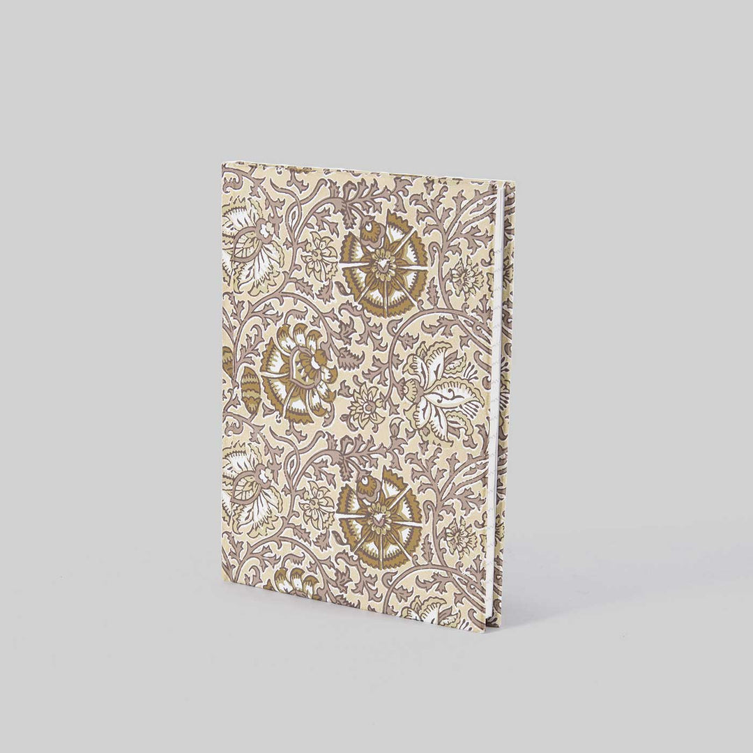 Handmade Block Printed Beige Notebook