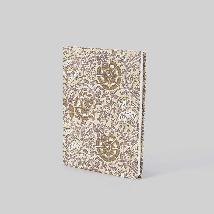 Handmade Block Printed Beige Notebook